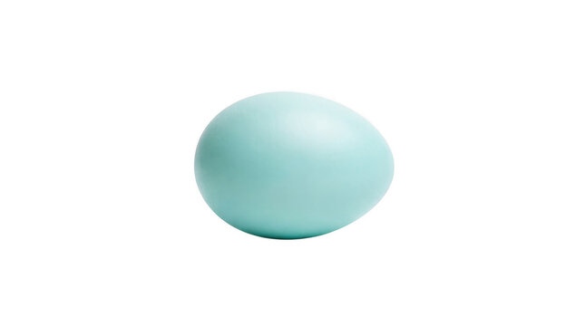 Single light blue egg isolated on transparent background
