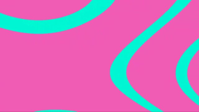 Vibrant abstract pattern with turquoise ellipses on magenta background