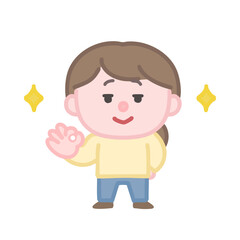 Fototapeta premium ドヤ顔でOKする女性