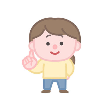 指差しする女性