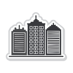 Obraz premium Flat design city skyline icon with transparent background