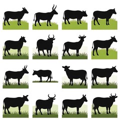 Fototapeta premium Black and white horse galloping sequence on grass.