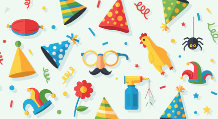 Colorful party objects on white © Junet