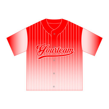 Red Pinstripe Baseball Jersey Mockup