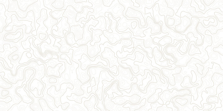 Brown topographic map lines on white background texture pattern