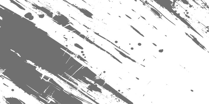 Abstract black and gray paint strokes slashing diagonally across a white background, grunge texture, high contrast, minimalistic monochrome texture design.	