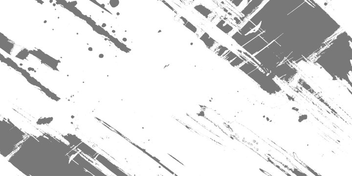 Abstract black and gray paint strokes slashing diagonally across a white background, grunge texture, high contrast, minimalistic monochrome texture design.	