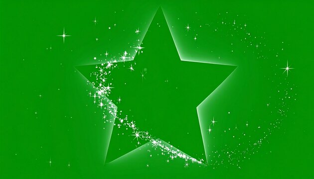 Green background with a glowing star and sparkles