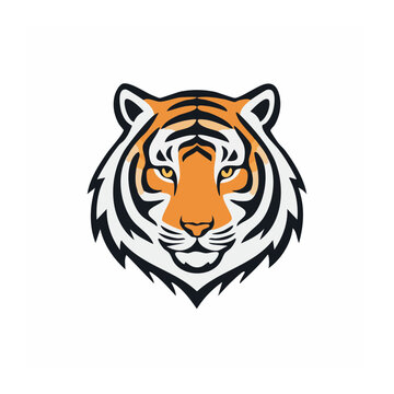 Minimalist tiger face vector icon
