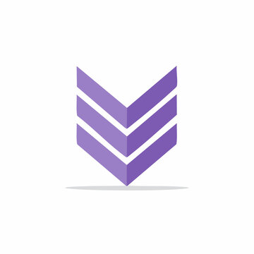 Purple Chevron Downward Arrow Icon