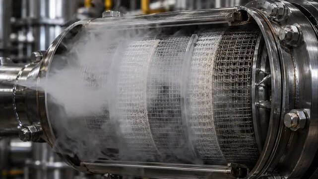 Industrial filtration cartridge stainless steel steam emissions reduction technology improving high efficiency heat exchanger filtration and energy