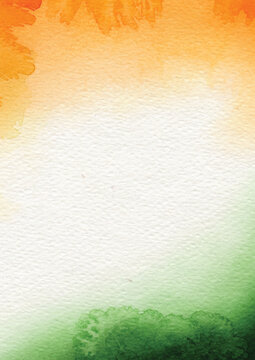 Indian tricolor flag watercolor abstract texture background
