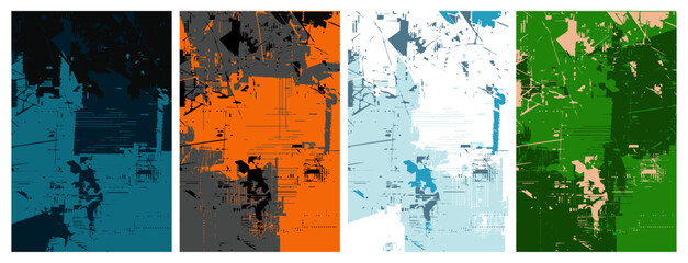 Abstract camouflage background pattern cityscape palettes © Wehalt