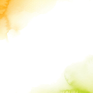 Watercolor orange and green abstract background creating texture