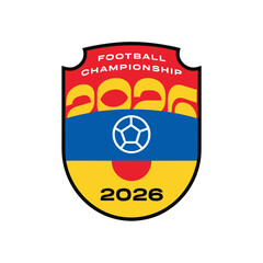Obraz premium Football Championship 2026, Soccer Badge, Sports Logo, Vector Emblem