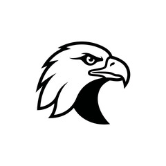 Fototapeta premium Stylized eagle head profile black and white vector logo