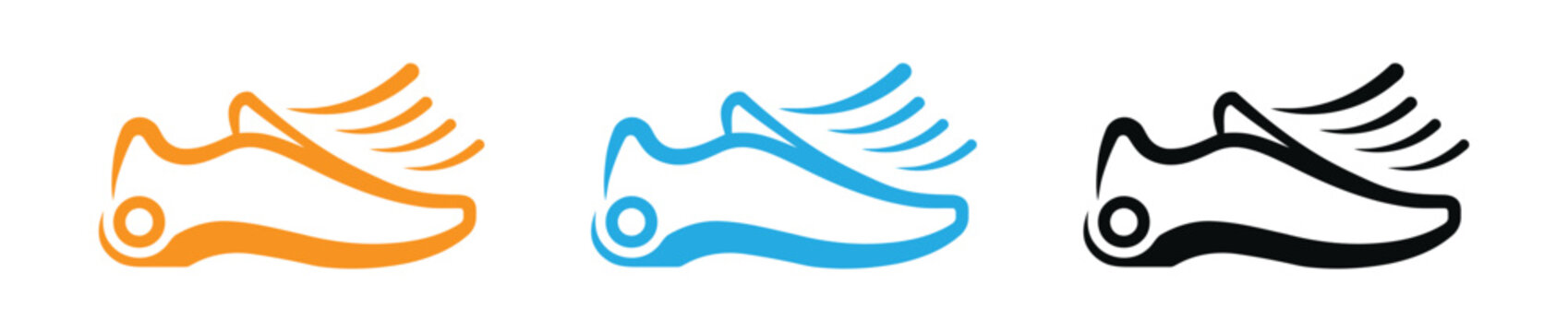 icon of a running sneaker shoe with wings showing speed and motion Men tennis shoe glyph icon vector illustration. men tennis shoe glyph icon vector. men tennis shoe sign.