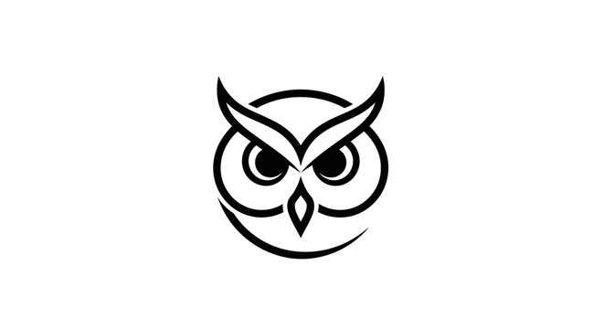 Owl Face Icon Bird Symbol Design.