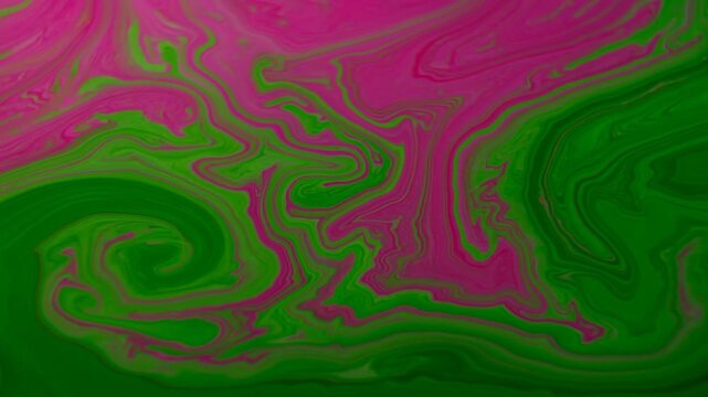 Abstract swirling paint patterns in vibrant pink and green hues. Ideal for creative projects, backgrounds, and artistic expressions