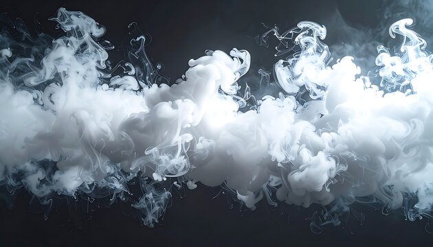 White smoke on dark background.