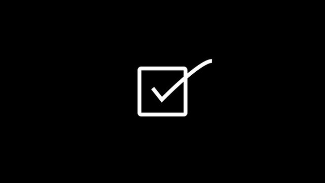 Animated Check mark icon, positive symbol, tick mark icon, confirm, correct concept animation.