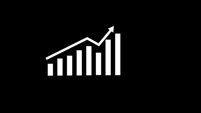 Business growth concept in graph chart showing marketing sales profit increasing to future target . growing business concept. Clean Hi-tech style technology chart with a grid.