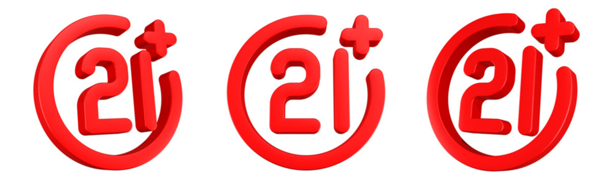 21 plus sign icon 3d render