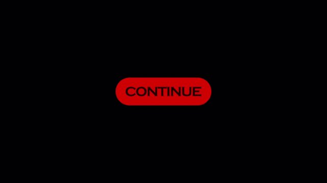 Continue button animation sits against a plain in 4k animation with alpha channel  a simple interface style on transparent background with Continue button  icon animation