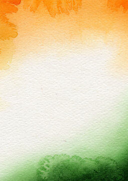 Indian tricolor flag watercolor abstract texture background