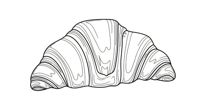 Croissant pastry food breakfast illustration.