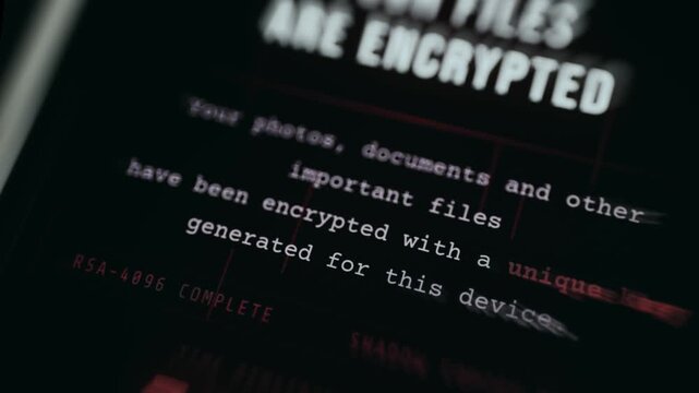 Message indicating a device has been compromised by ransomware