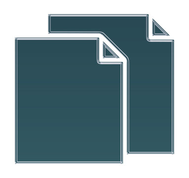 Two overlapping documents icon isolated on transparent background