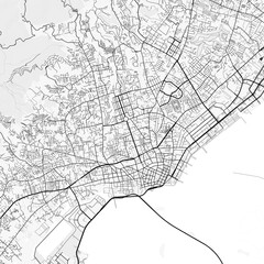 Fototapeta premium Cebu City Map. Minimalist black and white line art poster for printing, wallpaper, wall art, and map resources for home and office decor