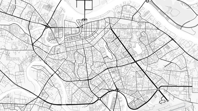 Haiphong City Map. Minimalist black and white line art poster for printing, wallpaper, wall art, and map resources for home and office decor