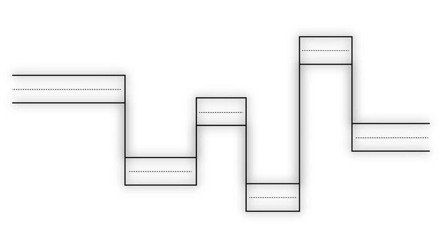 Abstract tech concept of minimalist square wave graph animation, geometric line layout, and data visualization on a bright interface. 4k ,,,,,,,,