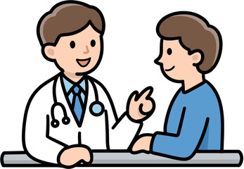 Obraz premium Doctor And Patient Consultation Icon