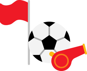 Soccer Corner Flag and Ball Icon for Match Day Elements © Monsters Visual