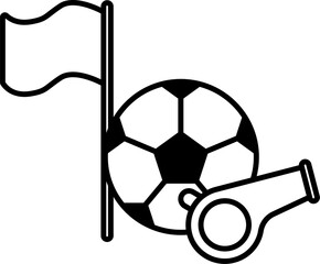 Line Soccer Corner Flag and Ball Icon for Match Day Elements © Monsters Visual