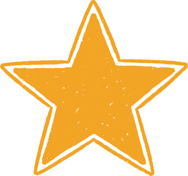 Textured yellow star with double grunge outline