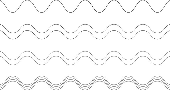 Set of parallel wavy line patterns