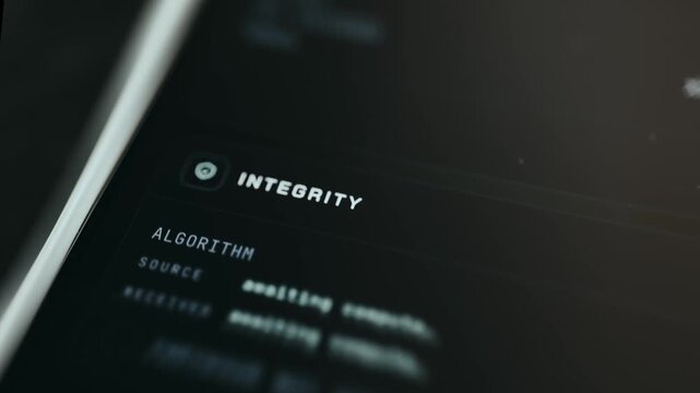 Screen indicating an integrity check is in progress