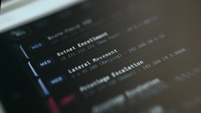 Security alerts indicating active security threats