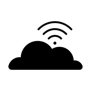 Cloud WiFi icon vector. Wireless connection illustration sign. Internet cloud symbol. Network service logo or mark.