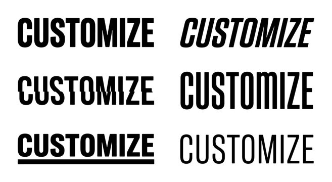 Customizable Text Styles, Bold Typography Variations, Modern Font Designs, Editable Word Graphics