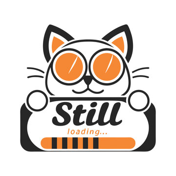 Still Loading Cat Geeky Gaming T-Shirt Design