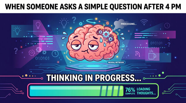Brain Loading Humor Cartoon