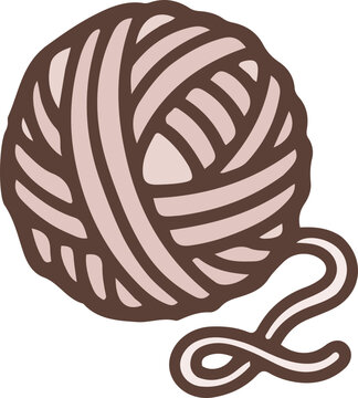 Knitted yarn ball vector icon