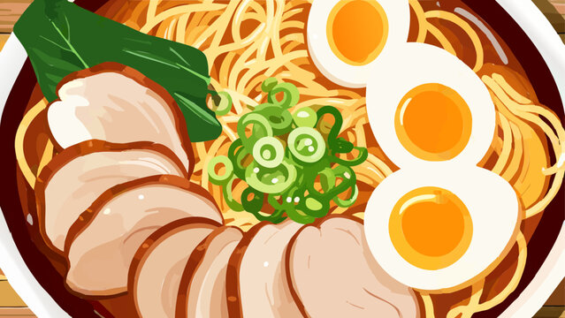 具材がたっぷりのった美味しいラーメン_1920x1080px