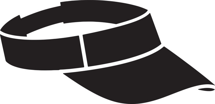 Sun visor hat silhouette vector graphic for sports and summer theme.