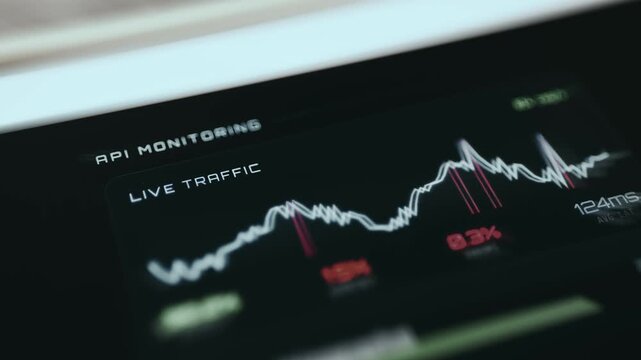 Dashboard showing API monitoring metrics and tracking live traffic